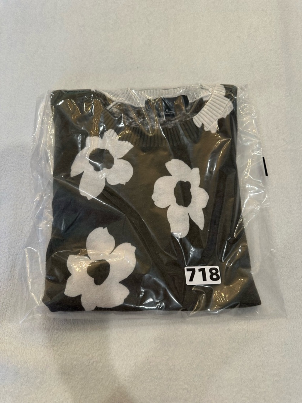 Anthropologie Sanctuary Sunny Days Olive Knit Sweater with Cream Floral Print - Picture 10 of 10